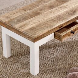 Indian Hub Alfie Coffee Table with Drawer - Mango Wood - L50 x W85 x H40 cm in Brown - thumbnail 8