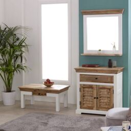 Indian Hub Alfie Coffee Table with Drawer - Mango Wood - L50 x W85 x H40 cm in Brown - thumbnail 9