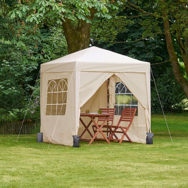 VonHaus Ivory Heavy Duty Pop Up Gazebo with Sides 2m x 2m - image 1