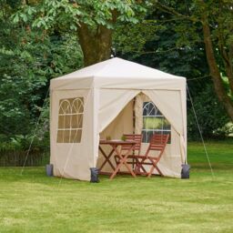 VonHaus Ivory Heavy Duty Pop Up Gazebo with Sides 2m x 2m - thumbnail 1