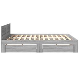 Berkfield Home Bed Frame with Headboard without Mattress Grey Sonoma 200x200 cm - thumbnail 6