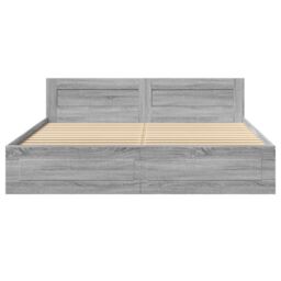 Berkfield Home Bed Frame with Headboard without Mattress Grey Sonoma 200x200 cm - thumbnail 5