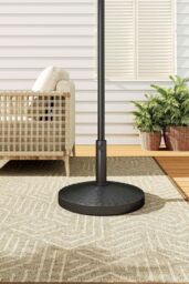 Living and Home 14KG Heavy Duty Resin Rattan Effect Parasol Base - 38mm Round Black Outdoor Cantilever Umbrella Weight Stand, Portable Weight Base - thumbnail 2