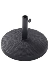 Living and Home 14KG Heavy Duty Resin Rattan Effect Parasol Base - 38mm Round Black Outdoor Cantilever Umbrella Weight Stand, Portable Weight Base - thumbnail 5