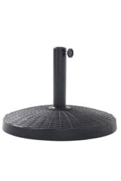 Living and Home 14KG Heavy Duty Resin Rattan Effect Parasol Base - 38mm Round Black Outdoor Cantilever Umbrella Weight Stand, Portable Weight Base - thumbnail 4