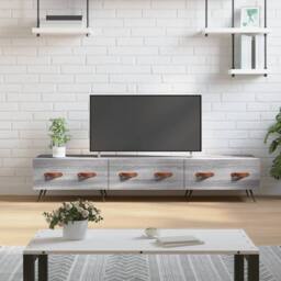 Berkfield Home TV Cabinet Grey Sonoma 150x36x30 cm Engineered Wood - Size: 150 x 36 x 30 cm - thumbnail 2
