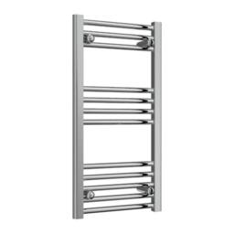 Bathroom Kingdom Capo Chrome Straight Heated Towel Rail 800x400 in Silver