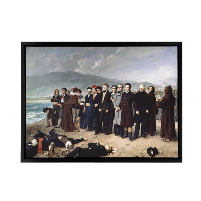 "Artery8 Antonio Gisbert Execution of Torrijos Framed Canvas Wall Art Print - Size: W12"" x H16""" - image 1
