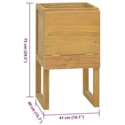Berkfield Home Bathroom Cabinet 45x45x75 cm Solid Wood Teak in Brown - Size: 45 x 45 x 75 cm - thumbnail 8