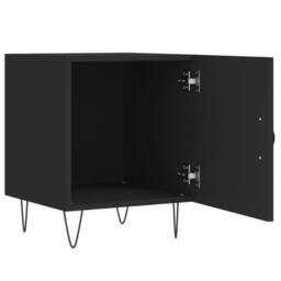 Berkfield Home Modern Bedside Cabinets 2 pcs Black 40x40x50 cm Engineered Wood - Size: 40 x 40 x 50 cm - thumbnail 8