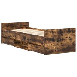 Berkfield Home Bed Frame with Headboard & Footboard Smoked Oak 90x190 cm Single in Brown - thumbnail 8