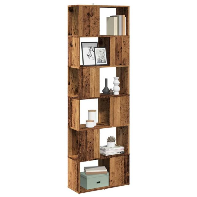 Berkfield Home Book Cabinet/Room Divider Old Wood 60x24x186 cm in Brown - Size: 60 x 24 x 186 cm - image 1