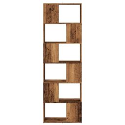 Berkfield Home Book Cabinet/Room Divider Old Wood 60x24x186 cm in Brown - Size: 60 x 24 x 186 cm - thumbnail 4