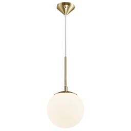 Nordlux Grant Pendant Light Brass Glass Dining Room E14 Mains 15cm in Gold