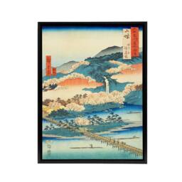"Artery8 Togetsu Bridge In Arashiyama Framed Canvas Japanese Wall Art Print in Blue - Size: W12"" x H16""" - thumbnail 1