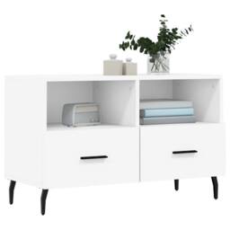 Berkfield Home TV Cabinet White 80x36x50 cm Engineered Wood - Size: 80 x 36 x 50 cm