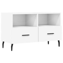 Berkfield Home TV Cabinet White 80x36x50 cm Engineered Wood - Size: 80 x 36 x 50 cm - thumbnail 3