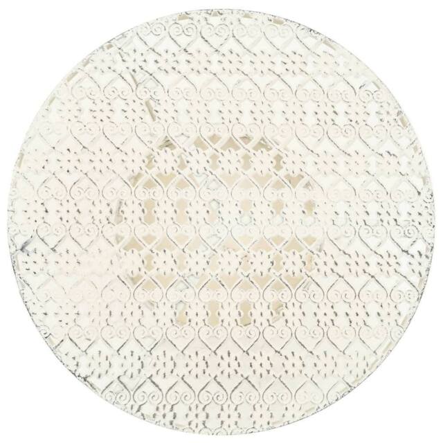 Berkfield Home Bistro Table Vintage Style Round Metal 40x70 cm White - image 1