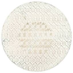 Berkfield Home Bistro Table Vintage Style Round Metal 40x70 cm White - thumbnail 1