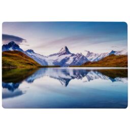 Benjamin Tate Design Panoramic View Of The Mt. Schreckhorn & Wetterhorn Designer Rug in Natural - Size: Large - thumbnail 1