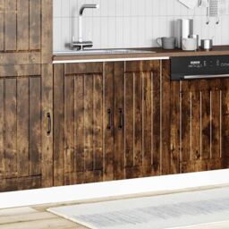 Berkfield Home Sink Base Cabinet Lucca Smoked Oak Engineered Wood in Brown - thumbnail 2