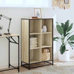 Berkfield Home Book Cabinet Sonoma Oak 65.5x33x107.5 cm Engineered Wood in Brown - thumbnail 3