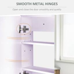 STILVORA Wall Mounted Mirror Cabinet with Adjustable Shelves in White - thumbnail 9