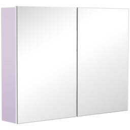 STILVORA Wall Mounted Mirror Cabinet with Adjustable Shelves in White - thumbnail 5