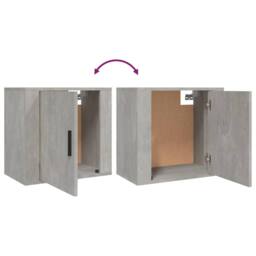 Berkfield Home Elegant Wall-mounted Bedside Cabinet Concrete Grey 50x30x47 cm - Size: 50 x 30 x 47 cm - thumbnail 8