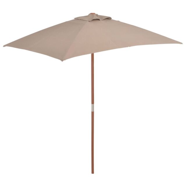 Berkfield Home Outdoor Parasol with Wooden Pole 150x200 cm Taupe in Beige - image 1