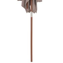 Berkfield Home Outdoor Parasol with Wooden Pole 150x200 cm Taupe in Beige - thumbnail 6