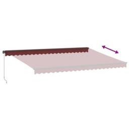 Berkfield Home Manual Retractable Awning with LEDs Burgundy 500x300 cm in Black - thumbnail 6