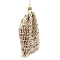 KDMD Nature Soap Bag - Washed Jute in White - thumbnail 3