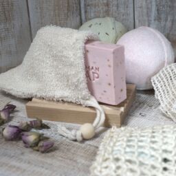 KDMD Nature Soap Bag - Washed Jute in White - thumbnail 4