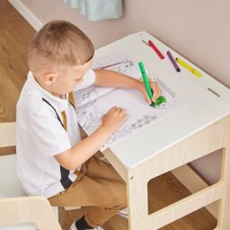 Liberty House Toys Scandi Study Desk & Chair Set in Beige - thumbnail 3