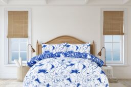 Smart Living Luxury Super Soft Reversible Hawaiian Tropic Duvet Cover with Pillowcase in Blue - Size: Double - thumbnail 2
