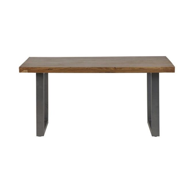 Indian Hub Metropolis Industrial Dining Table - Metal/Acacia Solid Wood - L85 x W160 x H76 cm in Brown - image 1