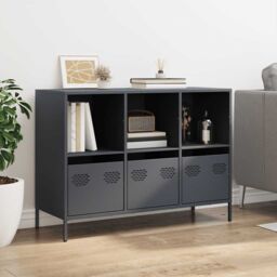 Berkfield Home Sideboard Anthracite 101.5x39x73.5 cm Cold-rolled Steel - thumbnail 3