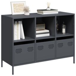 Berkfield Home Sideboard Anthracite 101.5x39x73.5 cm Cold-rolled Steel - thumbnail 1