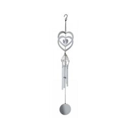 Marco Paul Large Outdoor Wind Chimes - Hearts in Silver - thumbnail 2