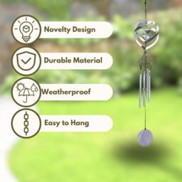 Marco Paul Large Outdoor Wind Chimes - Hearts in Silver - thumbnail 5
