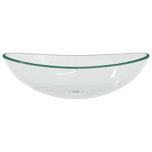Berkfield Home Modern Basin Tempered Glass 54.5x35x15.5 cm Transparent in Clear - image 1