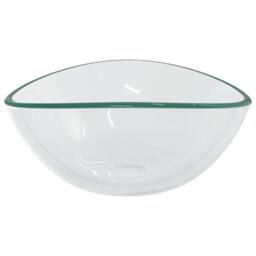 Berkfield Home Modern Basin Tempered Glass 54.5x35x15.5 cm Transparent in Clear - thumbnail 4