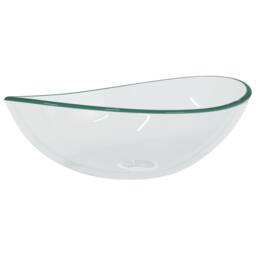Berkfield Home Modern Basin Tempered Glass 54.5x35x15.5 cm Transparent in Clear - thumbnail 3