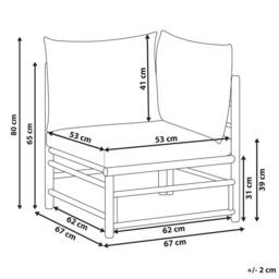 Wyld and Coco Corner 1-Seat Section - Off-White Bamboo Armless Sofa in White - thumbnail 3