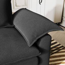 Dprodo 265CM Chenille Sofa Sleeper Deep Seat Couch in Black - thumbnail 5