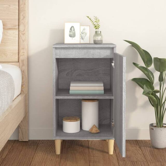 Berkfield Home Classic Bedside Cabinet Grey Sonoma 40x35x70 cm Engineered Wood - Size: 40 x 35 x 70 cm - image 1