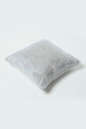 Homescapes Soft Touch Faux Fur Cushion 46 x 46 cm in Grey - thumbnail 5