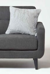 Homescapes Soft Touch Faux Fur Cushion 46 x 46 cm in Grey - thumbnail 3
