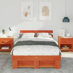 Berkfield Home Traditional with Headboard Brown 120 x 190 cm Solid pine wood - thumbnail 4
